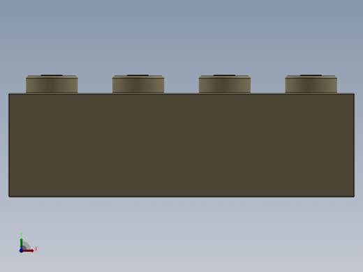 乐高套装 4421基本积木-4113916 - 3010 Brick Yellow - Tan Brick 1 x 4.SLDPRT前视缩略图