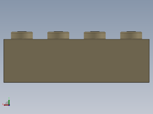 乐高套装 4421基本积木-4113916 - 3010 Brick Yellow - Tan Brick 1 x 4.SLDPRT后视缩略图
