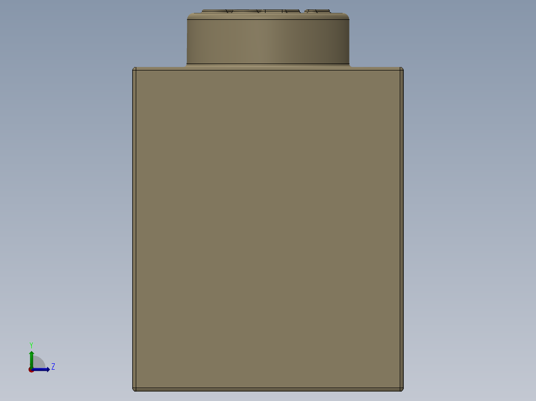 乐高套装 4421基本积木-4113916 - 3010 Brick Yellow - Tan Brick 1 x 4.SLDPRT左视图