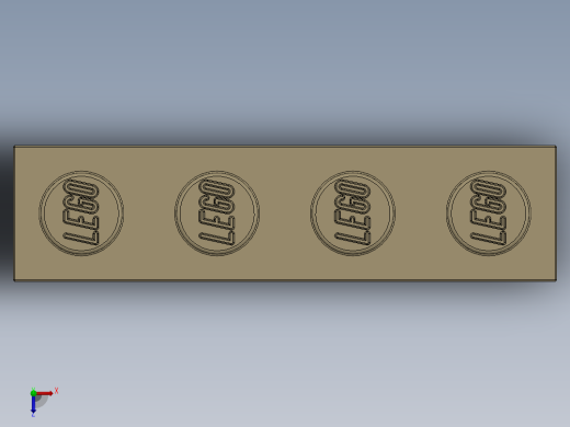 乐高套装 4421基本积木-4113916 - 3010 Brick Yellow - Tan Brick 1 x 4.SLDPRT俯视缩略图