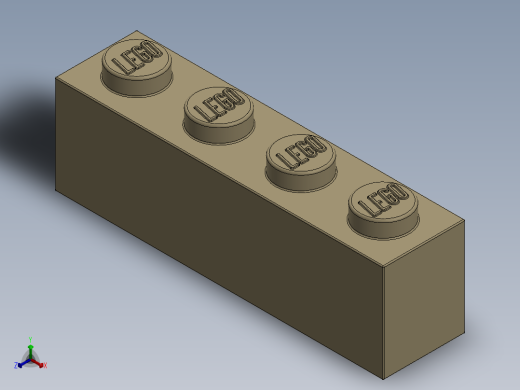 乐高套装 4421基本积木-4113916 - 3010 Brick Yellow - Tan Brick 1 x 4.SLDPRT正等轴测缩略图