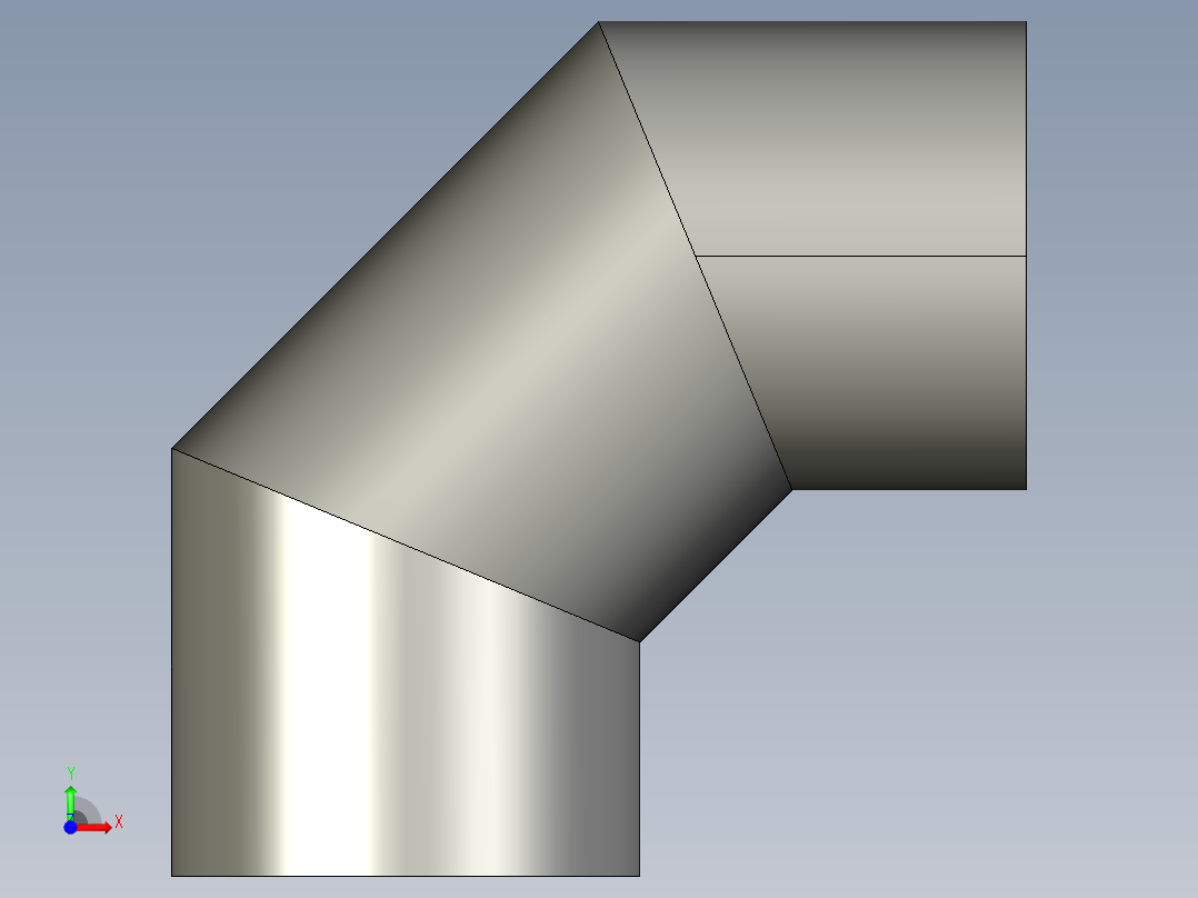 90度弯管前视图