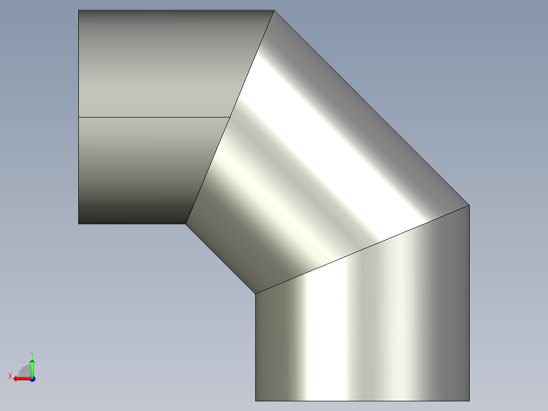90度弯管后视图
