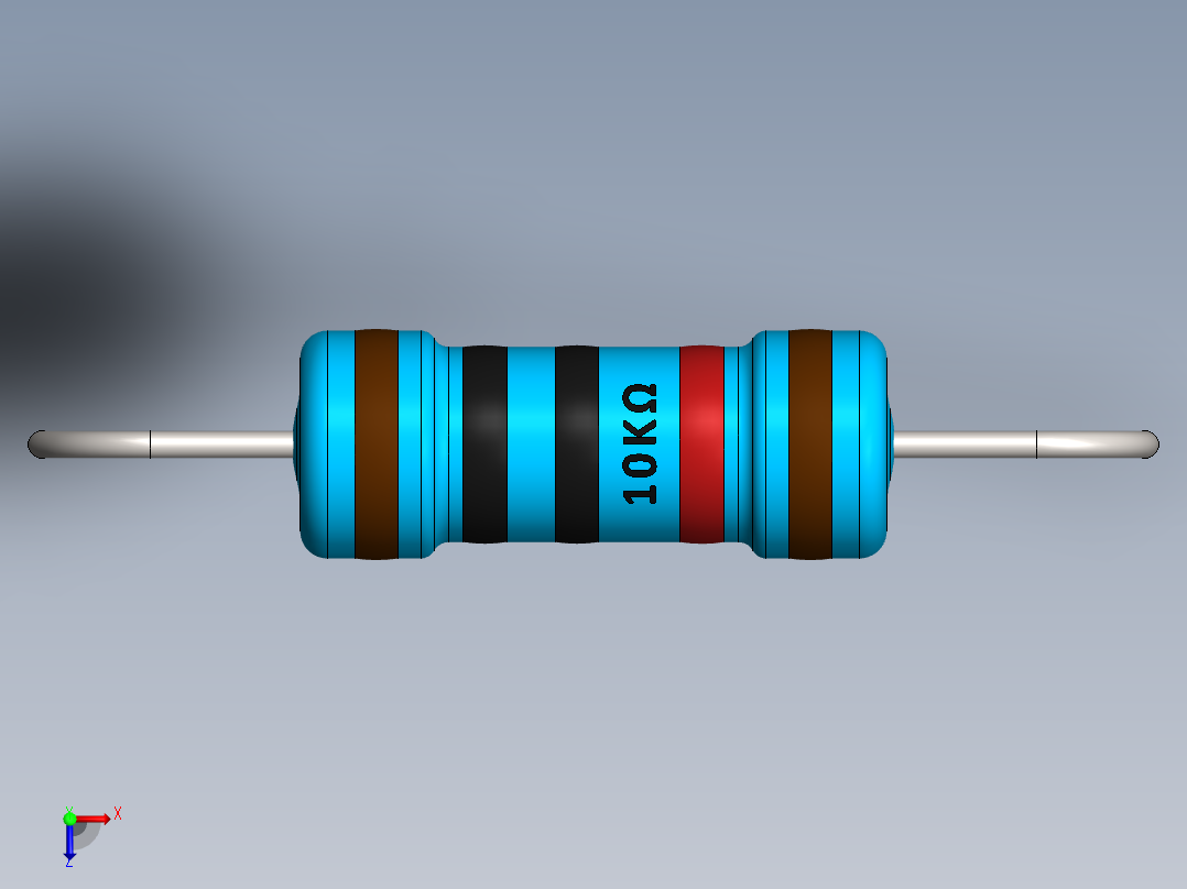 电容器 二极管 电阻器-Resistor 10K Ohm 1 Watt主视图