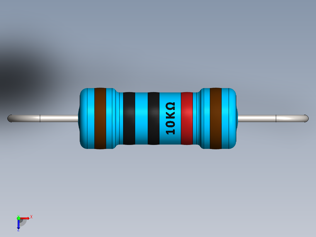 电容器 二极管 电阻器-Resistor 10K Ohm 1 Watt俯视图