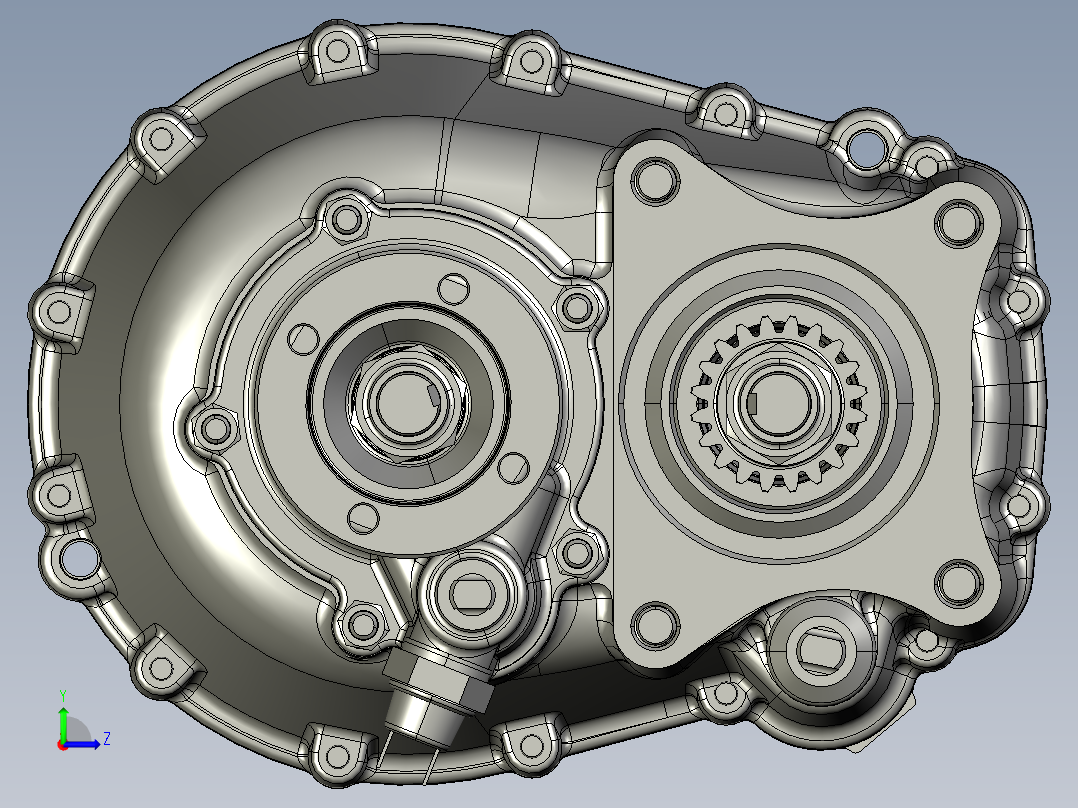 小型车辆汽车齿轮变速箱左视图