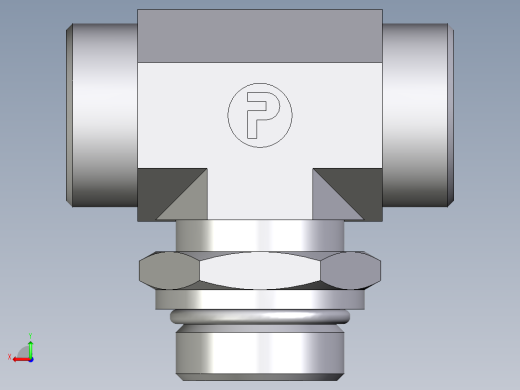 卡套式工业通用硬管接头EO_Adjustable_locknut_branch_tee_TEE28LMOROMDCF后视缩略图