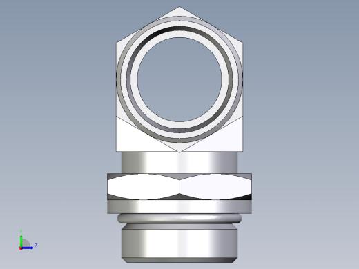卡套式工业通用硬管接头EO_Adjustable_locknut_branch_tee_TEE28LMOROMDCF左视缩略图