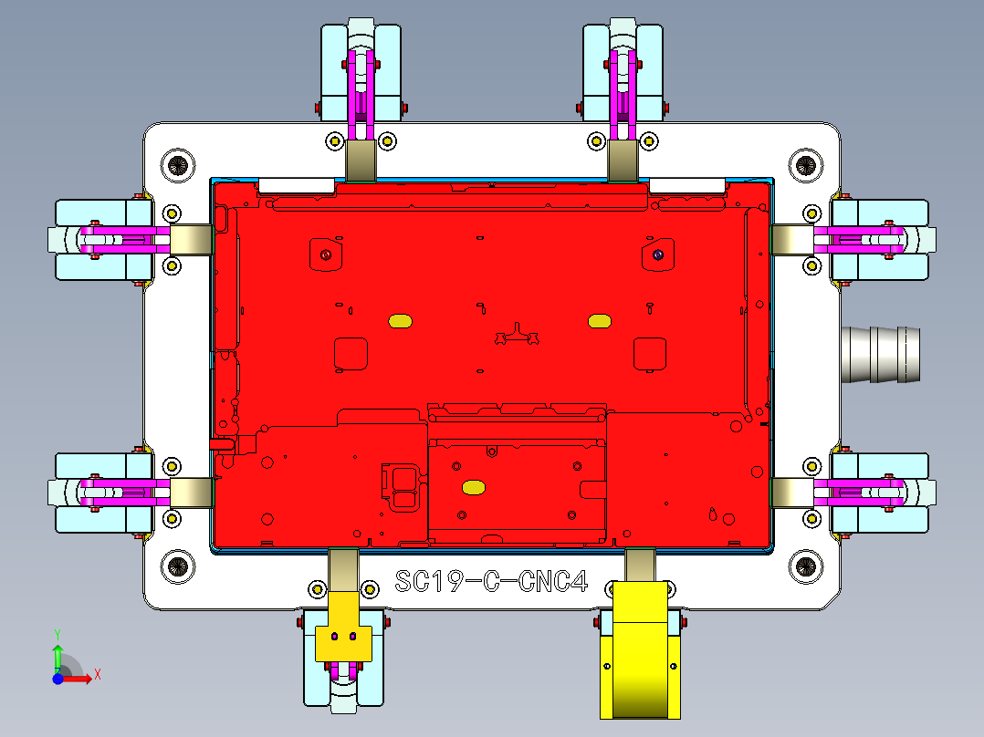 CS19-C-CNC4笔记本CNC工装夹具三维模型-180720前视图