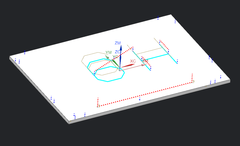铝板飞面铣转角钻孔UG带程序模型