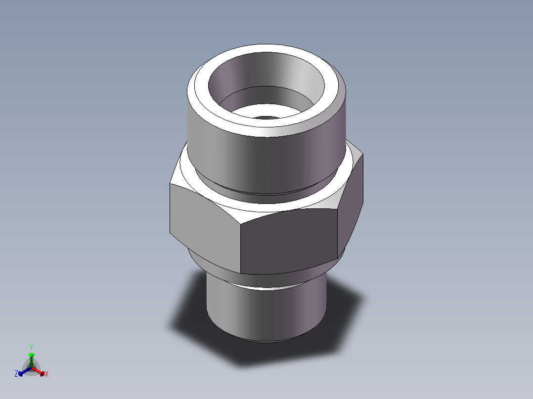 英制管螺纹ED密封、1DB-22-06WD非标正等轴测图