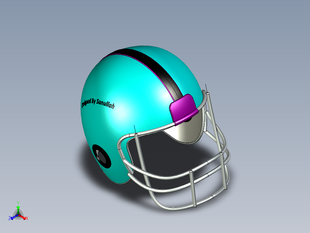 A0002544-橄榄球头盔正等轴测图