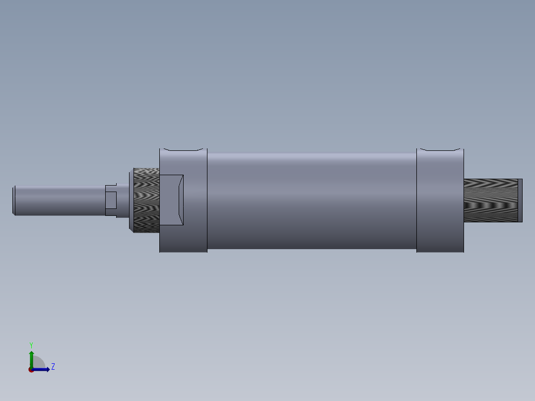 圆形气缸40x16x60毫米 (1)左视图