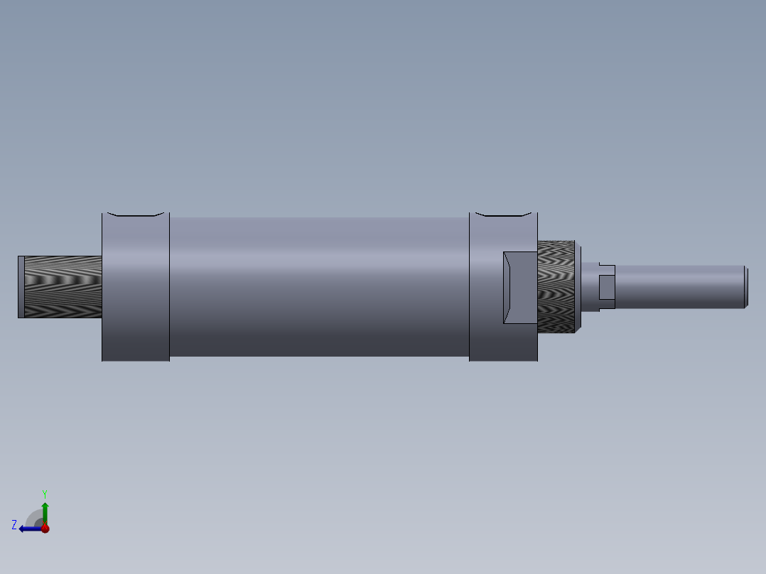 圆形气缸40x16x60毫米 (1)右视图