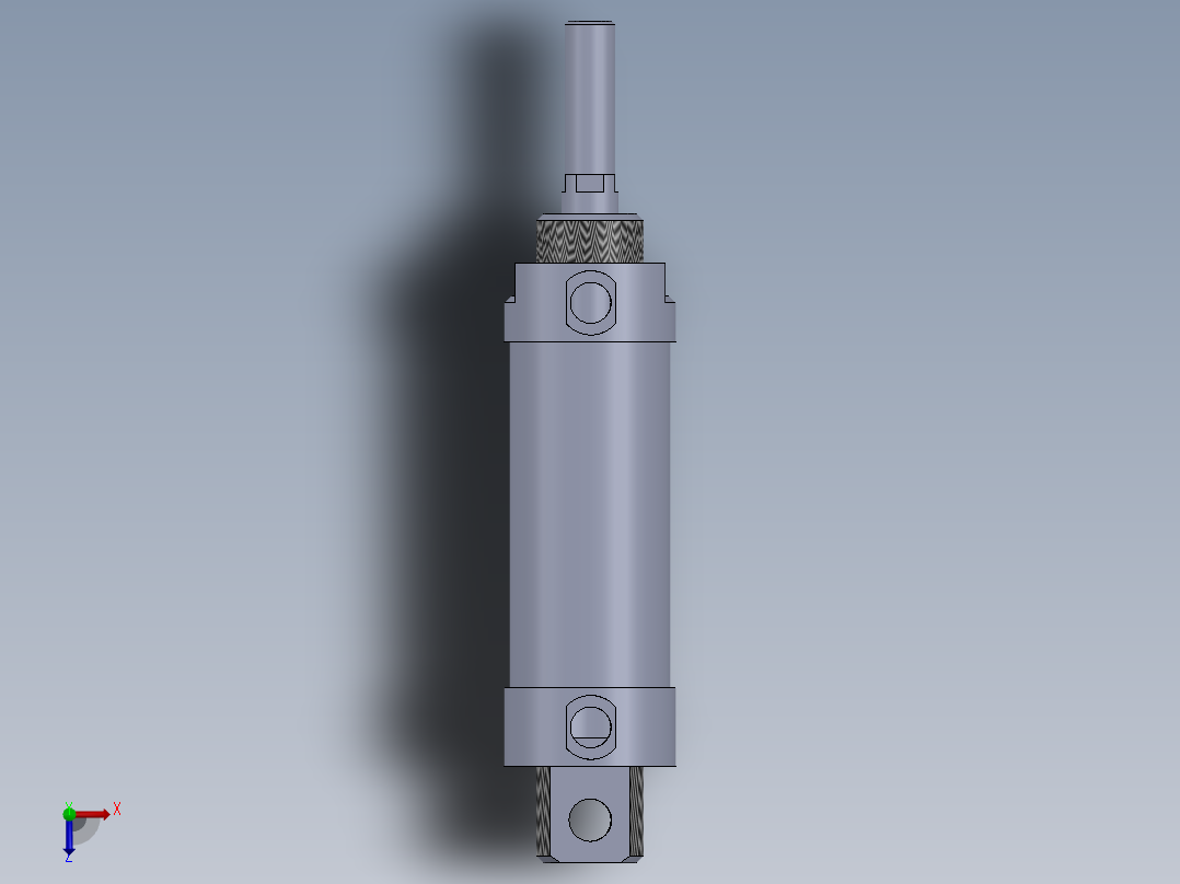 圆形气缸40x16x60毫米 (1)俯视图