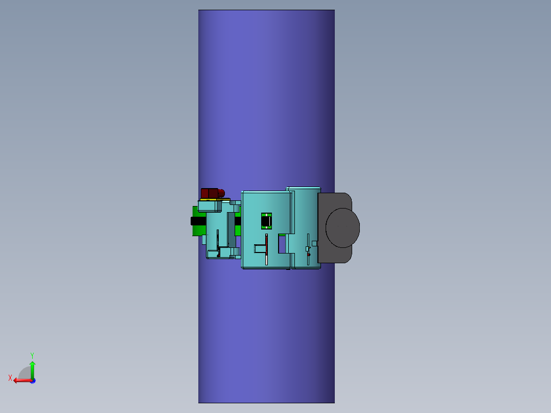 管道自动焊接小车机械系统设计（二维CAD图纸+三维SW模型+说明）后视图