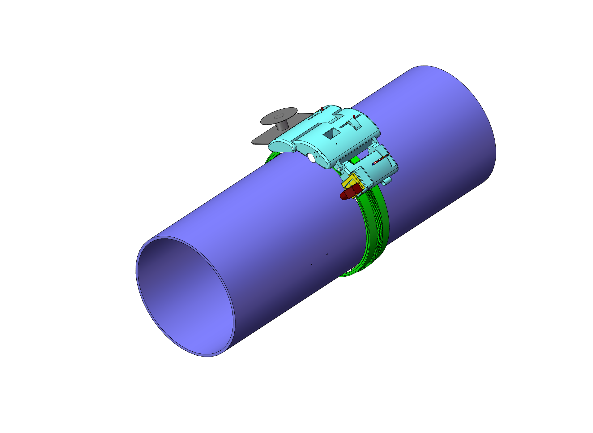 管道自动焊接小车机械系统设计（二维CAD图纸+三维SW模型+说明）