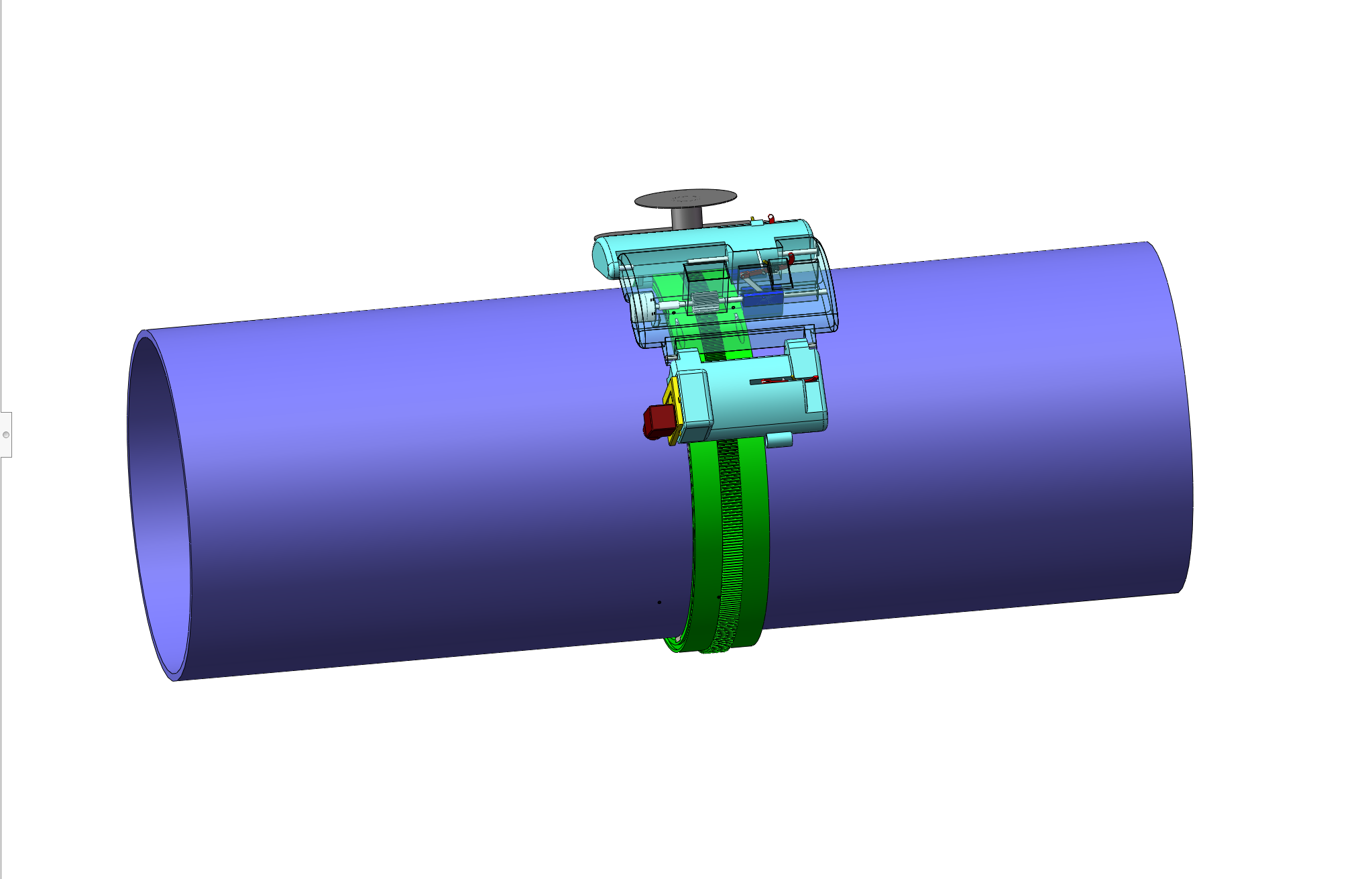 管道自动焊接小车机械系统设计（二维CAD图纸+三维SW模型+说明）
