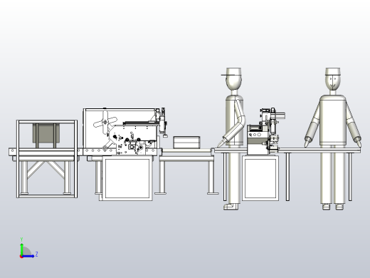 一款自动组装滚筒线3D图纸左视缩略图
