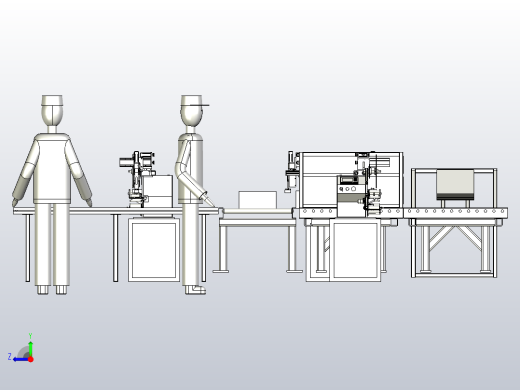 一款自动组装滚筒线3D图纸右视缩略图
