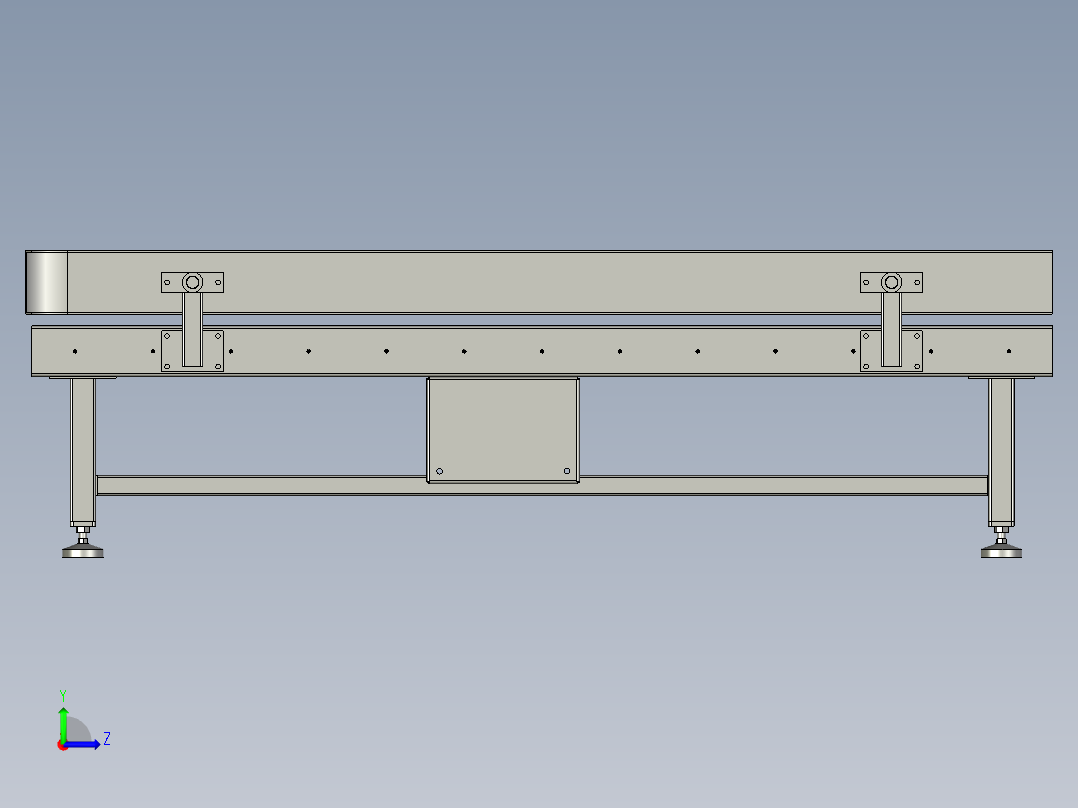 2米整平滚筒线左视图