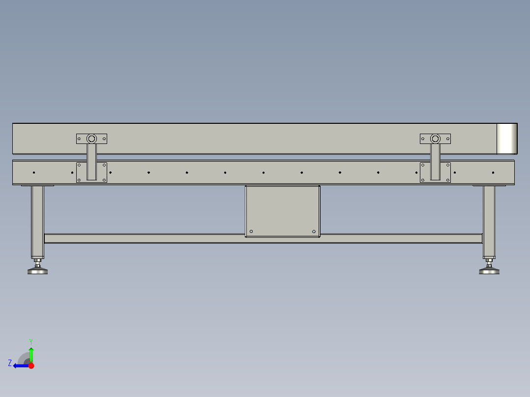 2米整平滚筒线右视图