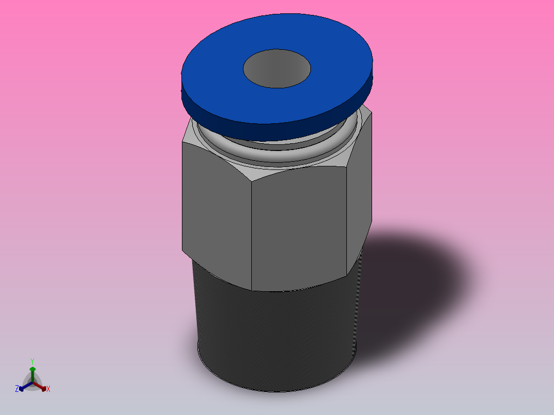 PC 螺纹直通[PC04-01]主视图