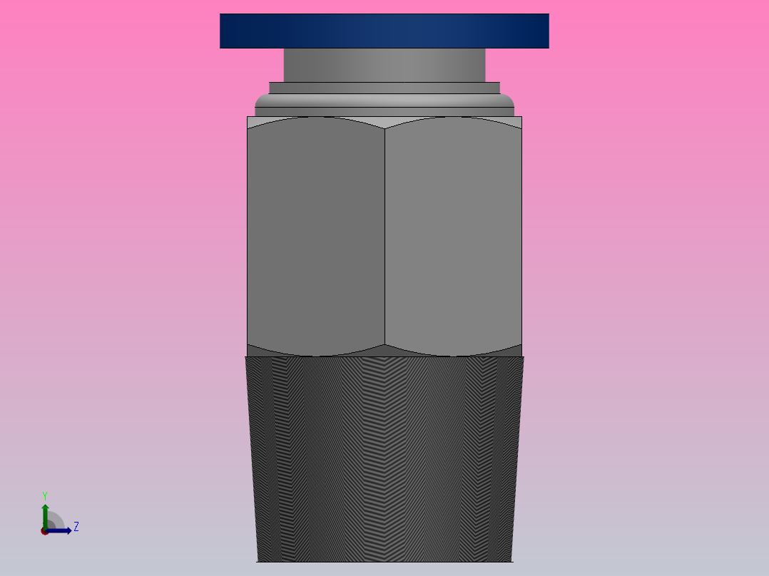 PC 螺纹直通[PC04-01]左视图