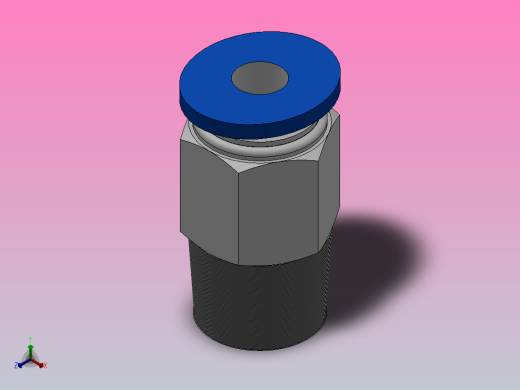 PC 螺纹直通[PC04-01]正等轴测缩略图