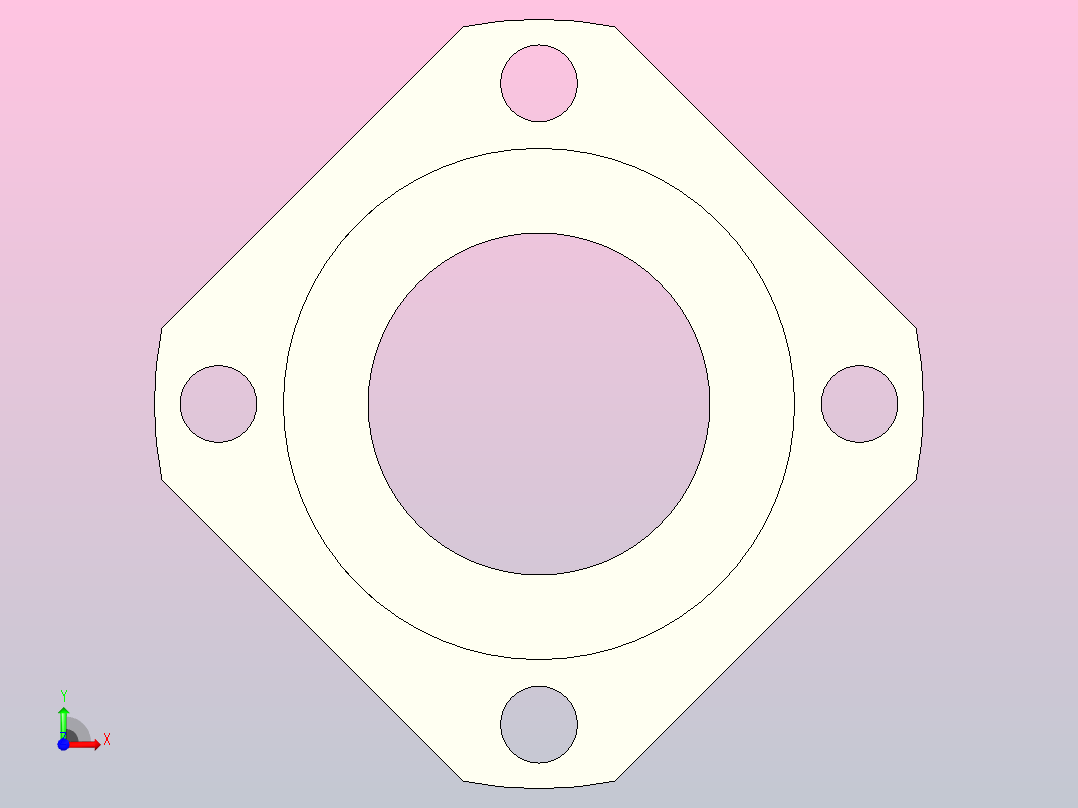 GAC11-D40导向轴支座（法兰型）前视图