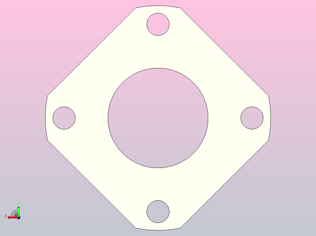 GAC11-D40导向轴支座（法兰型）后视图