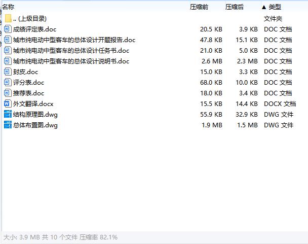 城市纯电动中型客车的总体设计含开题及2张CAD图