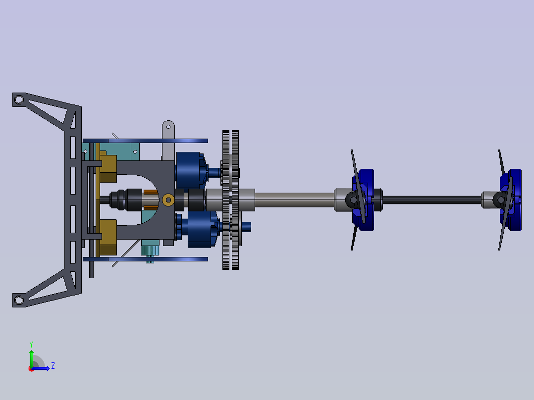 同轴双旋翼类直升机左视图