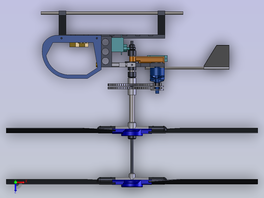 同轴双旋翼类直升机俯视图