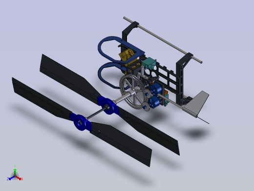 同轴双旋翼类直升机正等轴测缩略图