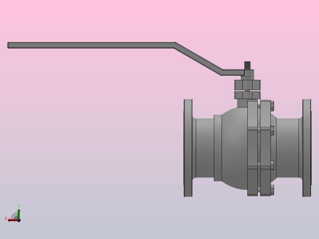 浮动球球阀[1.6K-DN125浮动球球阀（Floting Ball Value）]左视图