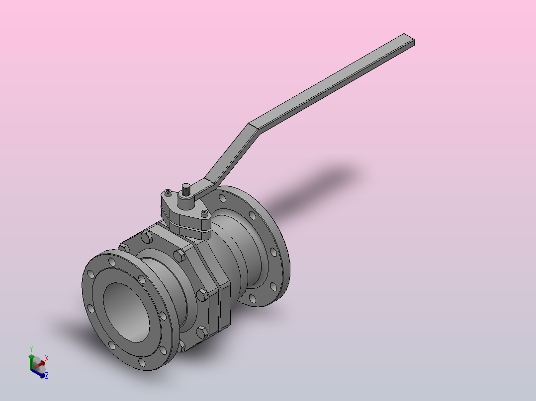 浮动球球阀[1.6K-DN125浮动球球阀（Floting Ball Value）]正等轴测图