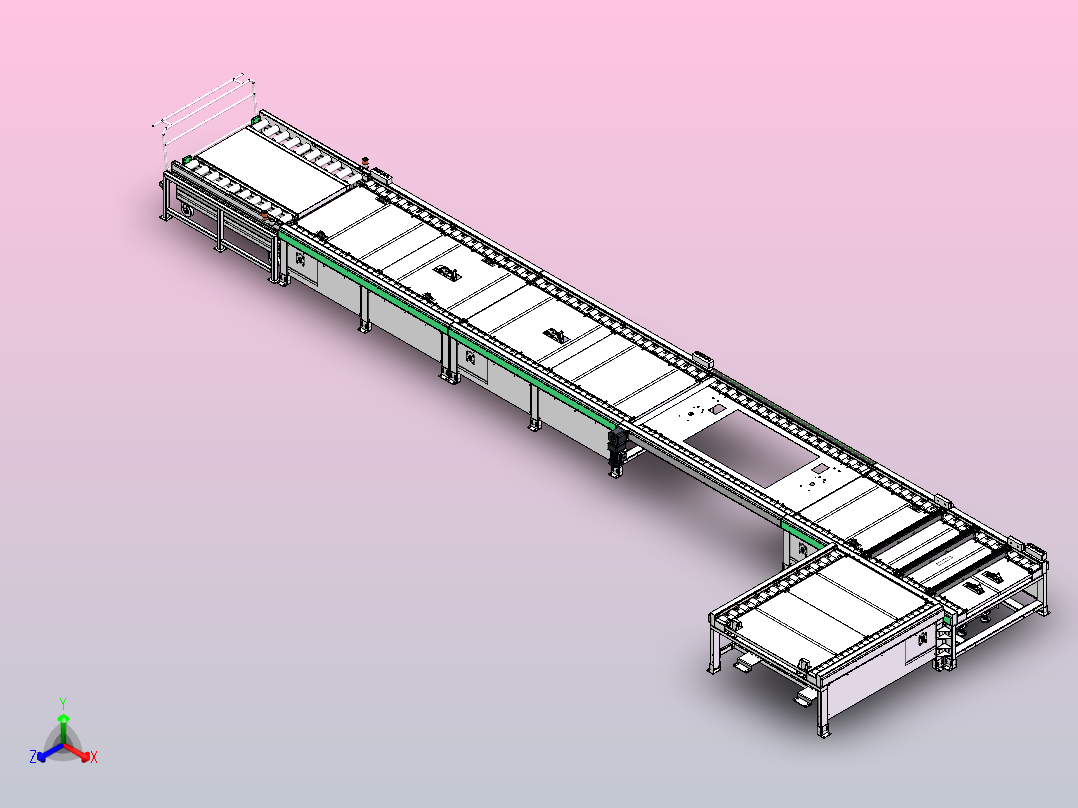 工装治具滚筒线体主视图