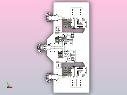 点焊工艺焊接夹具组件3D图前视缩略图