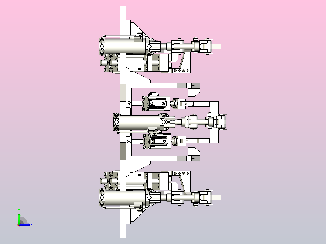 点焊工艺焊接夹具组件3D图左视图