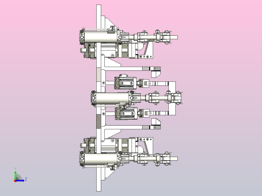 点焊工艺焊接夹具组件3D图左视缩略图