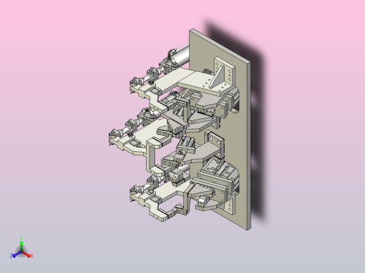 点焊工艺焊接夹具组件3D图正等轴测缩略图