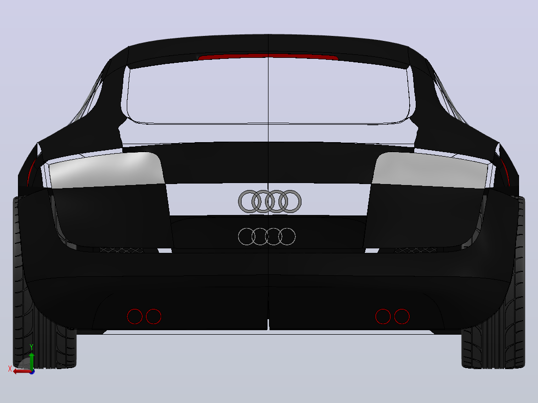 奥迪R8模型后视图
