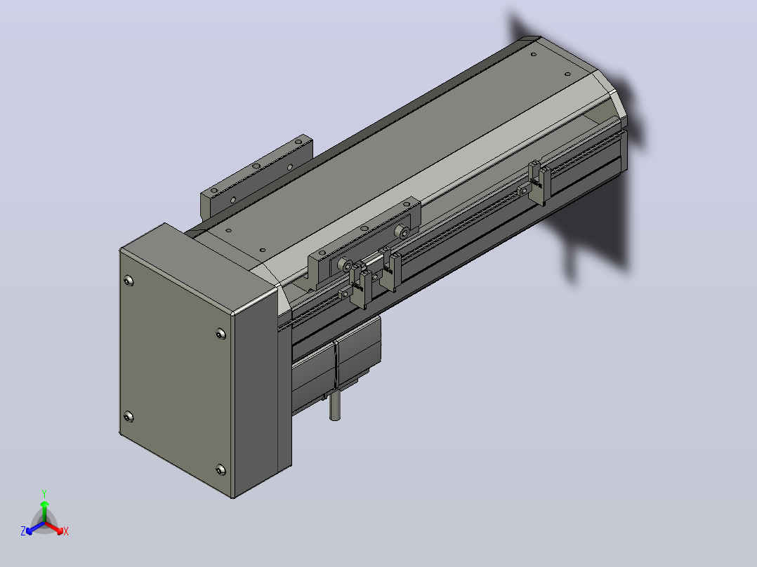 SYS12-100-BM-200W滚珠花健、支撑座、滚珠丝杠、交叉导轨、直线模组.STEP正等轴测图