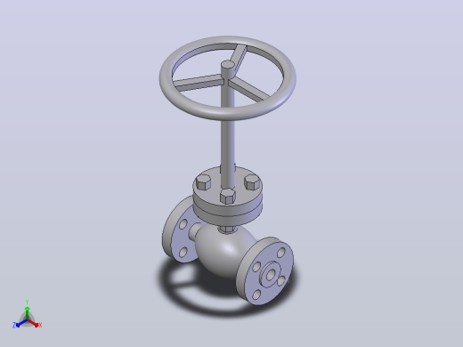 globe valve (asme b16.34) fl -150-2500阀正等轴测缩略图
