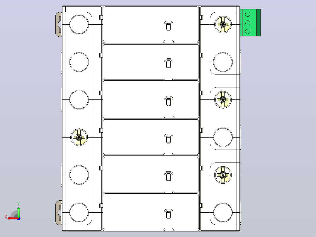 NU5-II-F 80-100 3P电涌保护器三维模型202307后视图