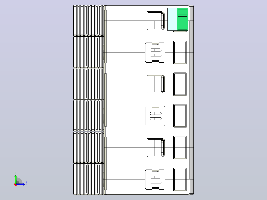 NU5-II-F 80-100 3P电涌保护器三维模型202307左视图