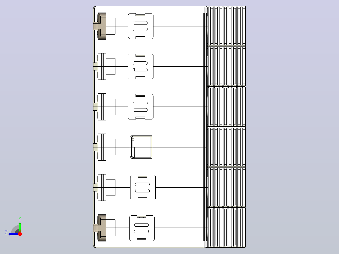 NU5-II-F 80-100 3P电涌保护器三维模型202307右视图