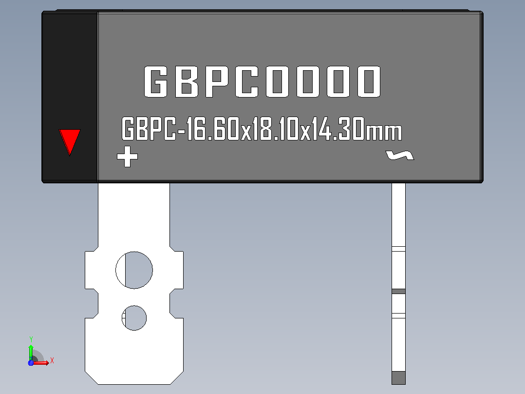 桥式整流器外壳GBPC前视图