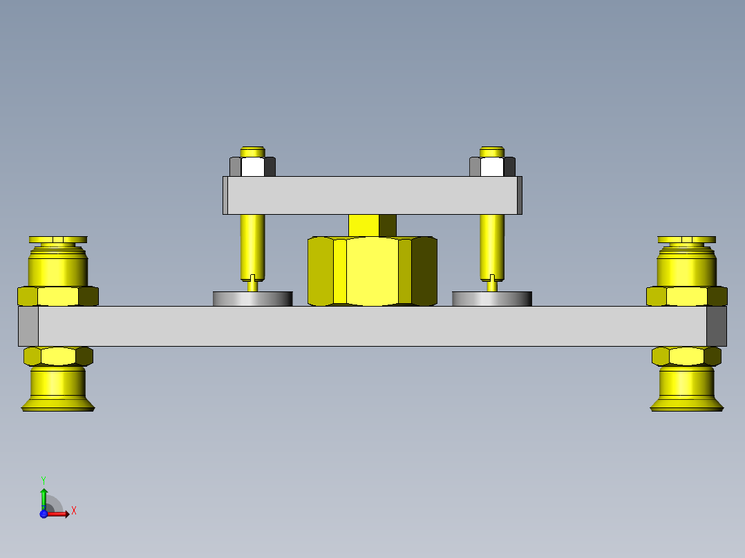 使用了浮动接头的定心机构前视图